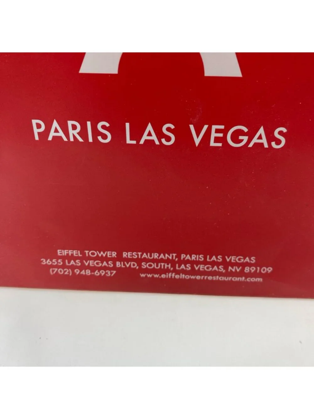 Eiffel Tower Restaurant Paris Las Vegas Souvenir Red Gift Bag Collector's Item